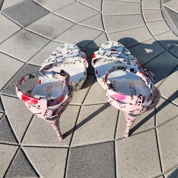 ALDO Kat Miscellaneous XOXO Faux Patent Leather Dress Sandals 8.5 - Picture 6 of 11